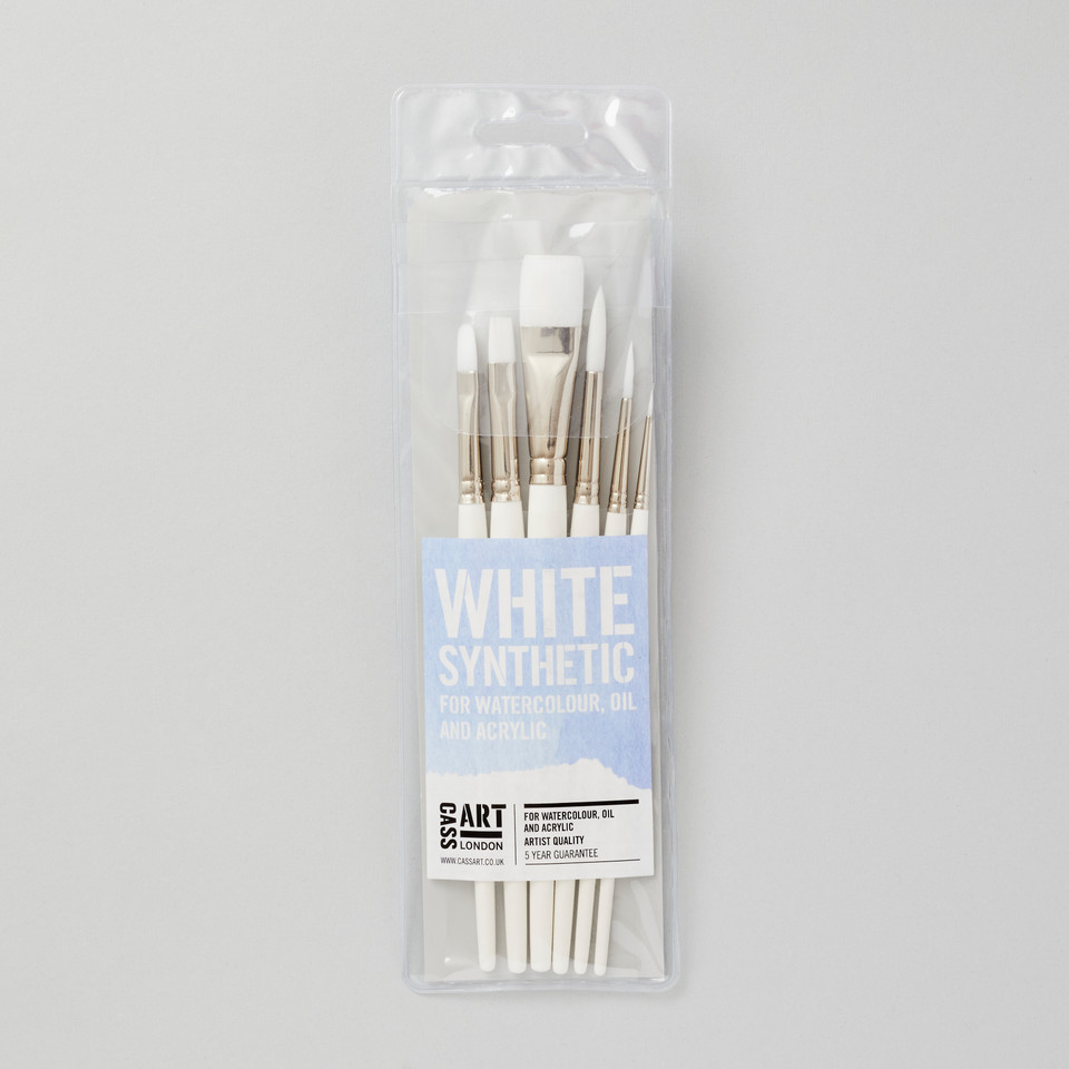 Cass Art White Synthetic Brush Set of 6
