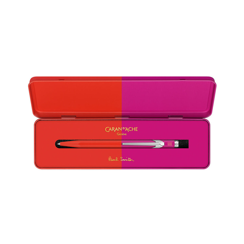 Caran D'ache 849 Ballpoint Pen in Slimpack Paul Smith Edition Warm Red/Melrose Pink