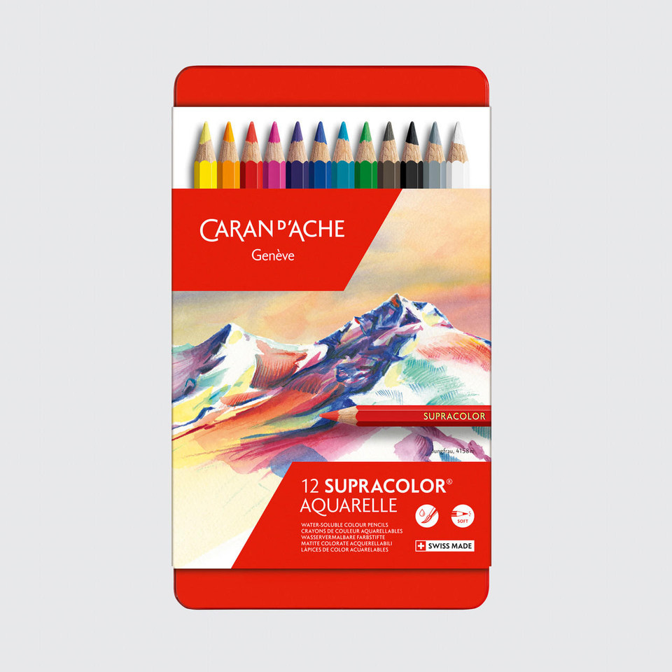 Caran D'ache Supracolor Soft Watersoluble Artists' Pencils Set of 12